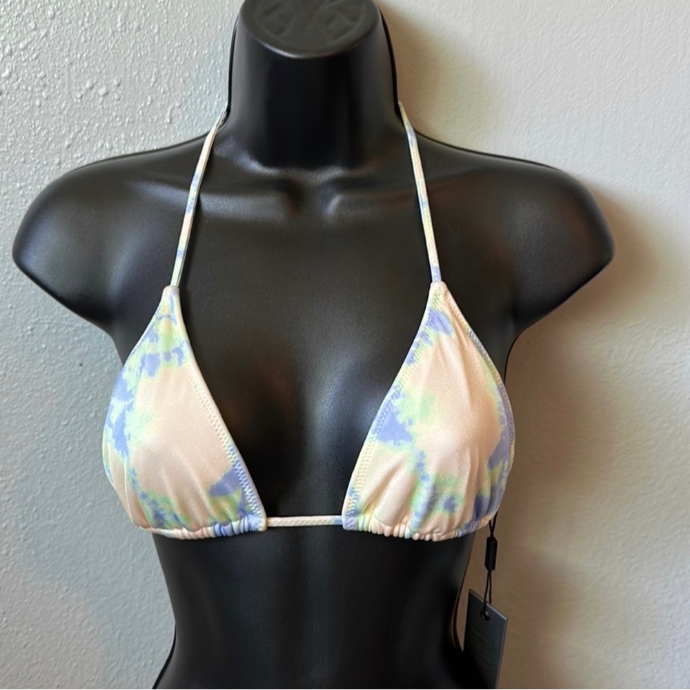 Tie Dye Triangl String swimsuit top.
